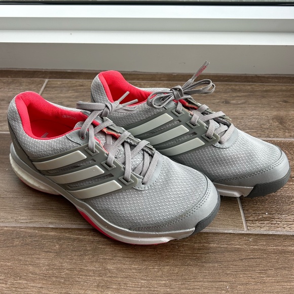 Adidas | Women's Golf Shoes | Size 6.5 | Adipower Boost 2 | Grey and Red - Picture 1 of 8